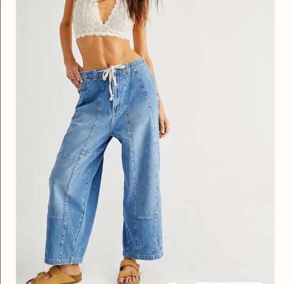 Free People Denim - Free People Easy Yuki Pull-On Barrel Jeans Size M